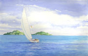 Water Color painted by Ann Miller  (FRENCH FOR CRUISERS Front cover)